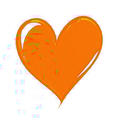 an orange heart with white background-1