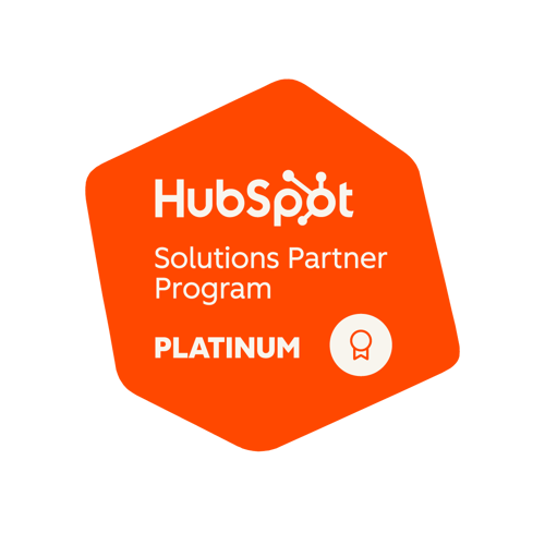 HubSpot Platinum Solutions Partner Badge Orange