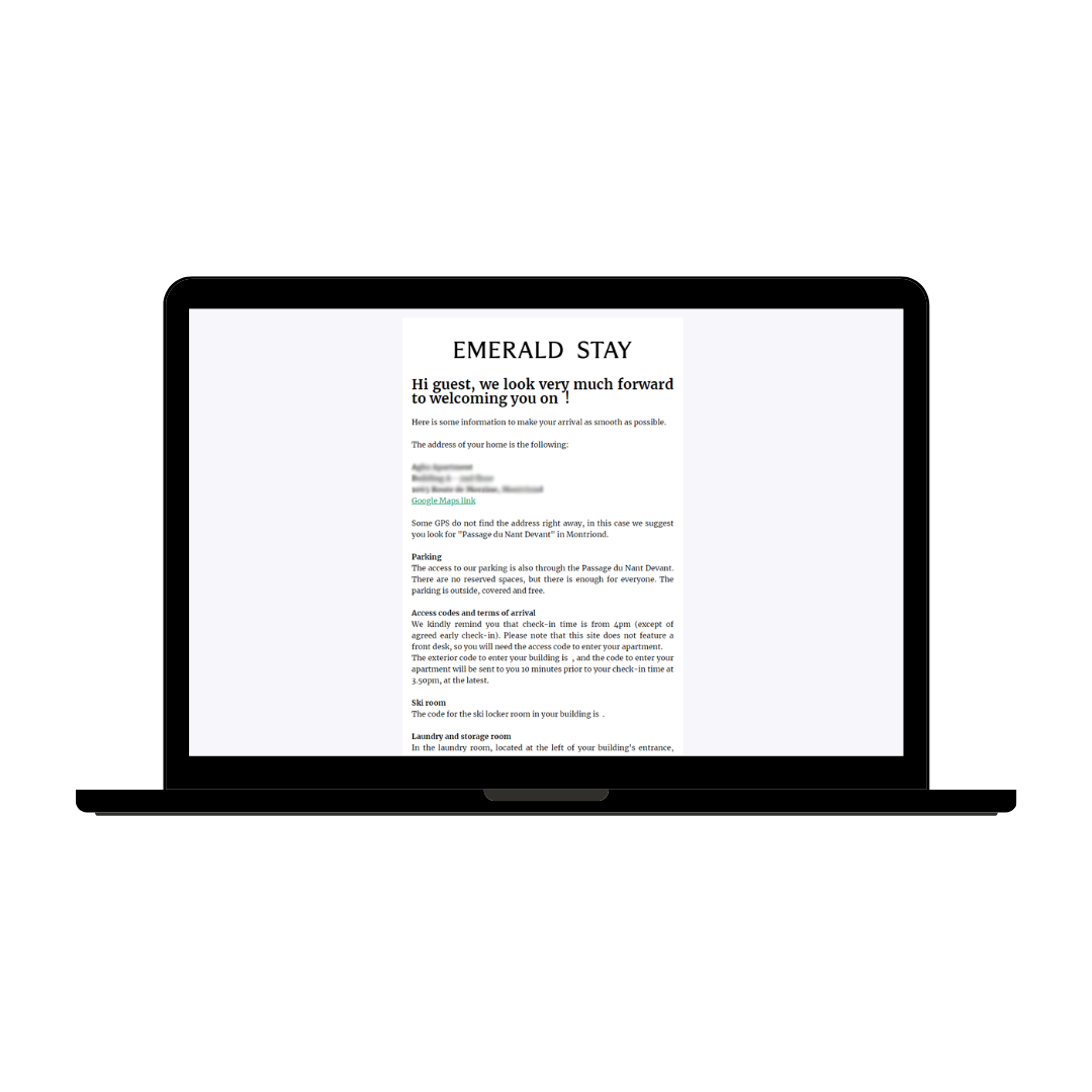 Emerald Stay Email Sample