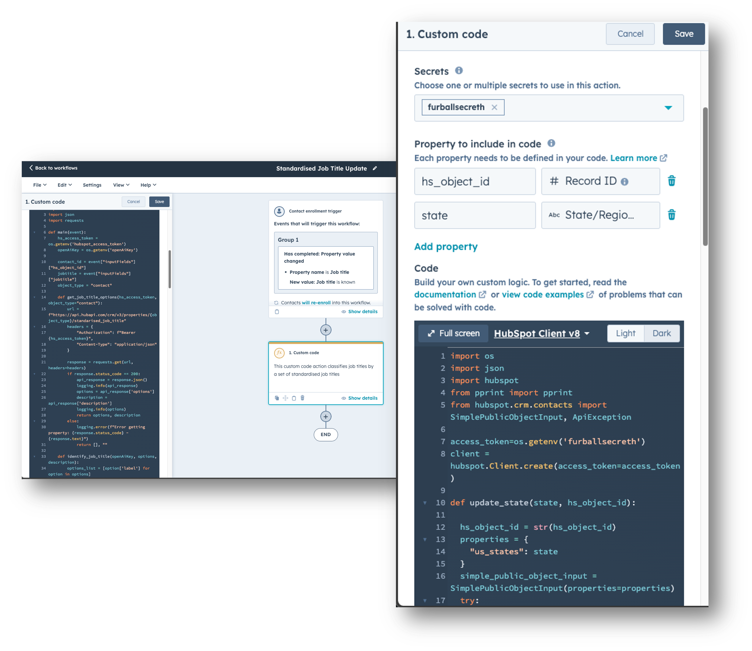 code snippet action code snippet action